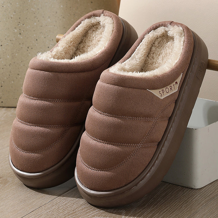 Plush House Slippers with Thick EVA Sole – Unisex Couples Pair