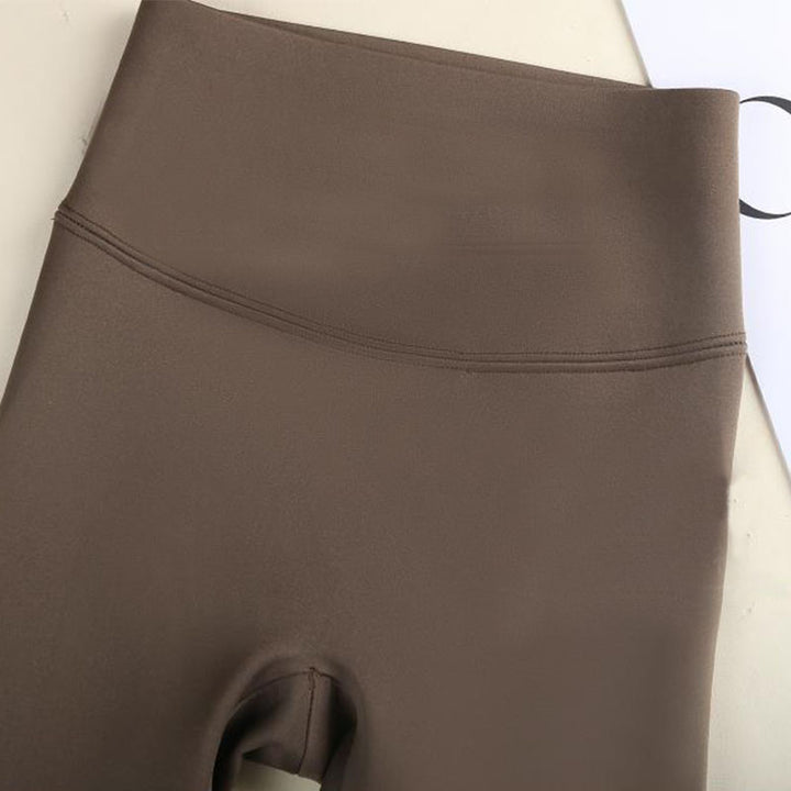 Woman in thick fleece lined leggings