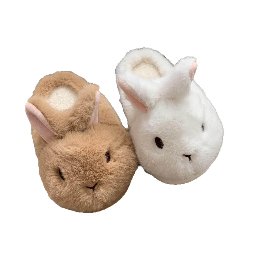 Fluffy Bunny Slippers for Women – Warm Padded Closed-Toe Slippers