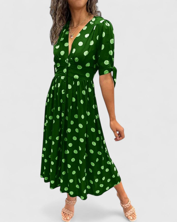 Colette | Sophisticated Polka Dot Dress