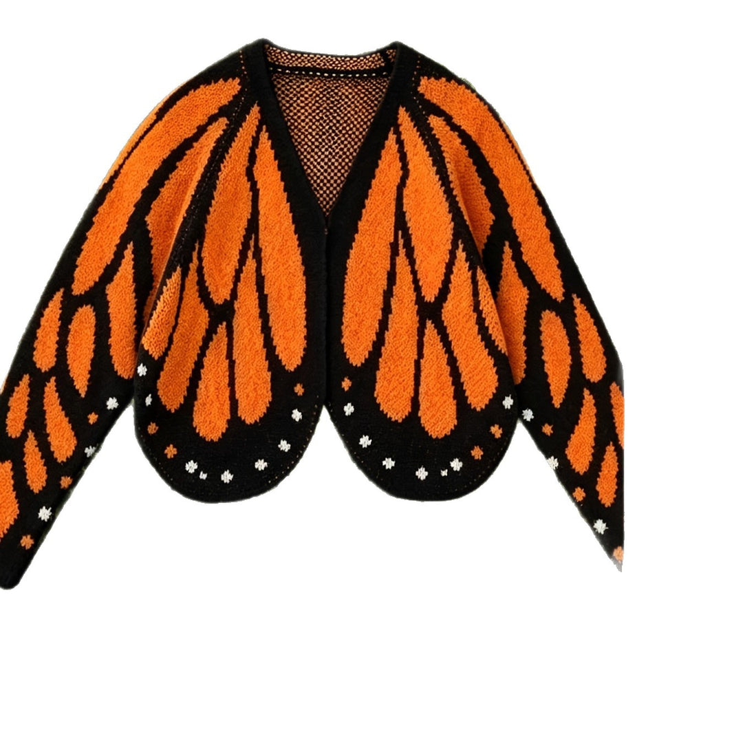 Butterfly Crochet Cardigan with Open Front and Batwing Sleeves