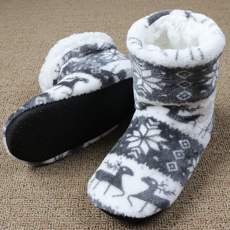 Christmas Reindeer Slipper Socks with Non-Slip Sole