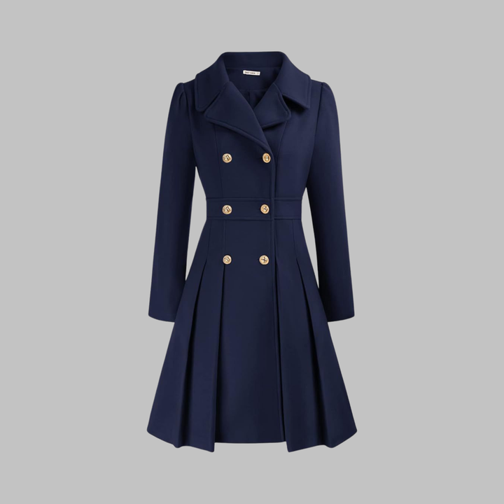 Dami - Classy Double Button Long Sleeve Coat