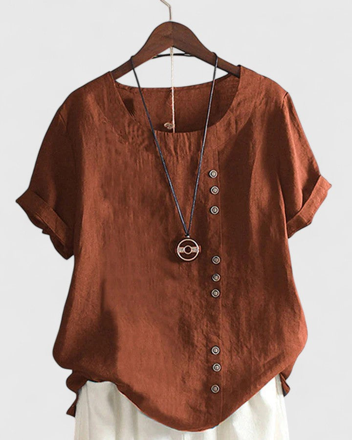 Elisavie | Comfortable Short Sleeve Blouse