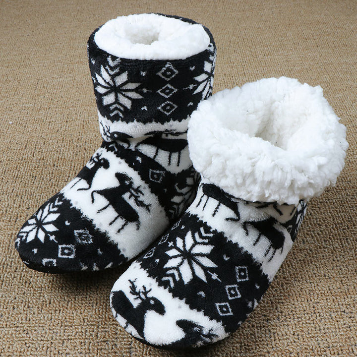 Christmas Reindeer Slipper Socks with Non-Slip Sole