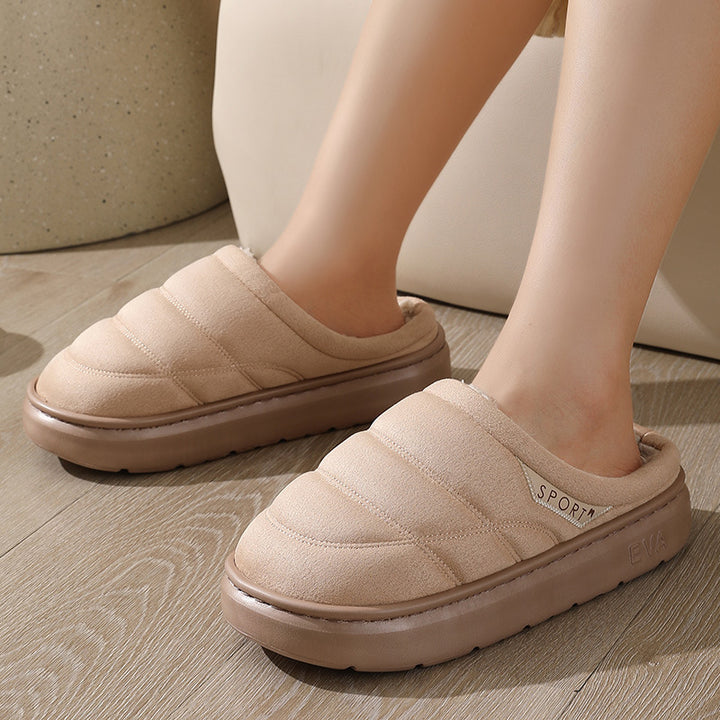 Plush House Slippers with Thick EVA Sole – Unisex Couples Pair