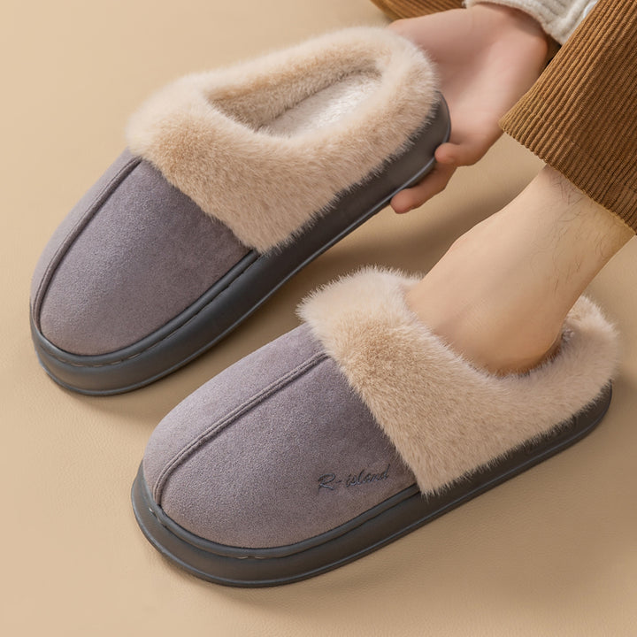 Fluffy Couples Slides – Warm Non-Slip Mules for Indoor or Outdoor