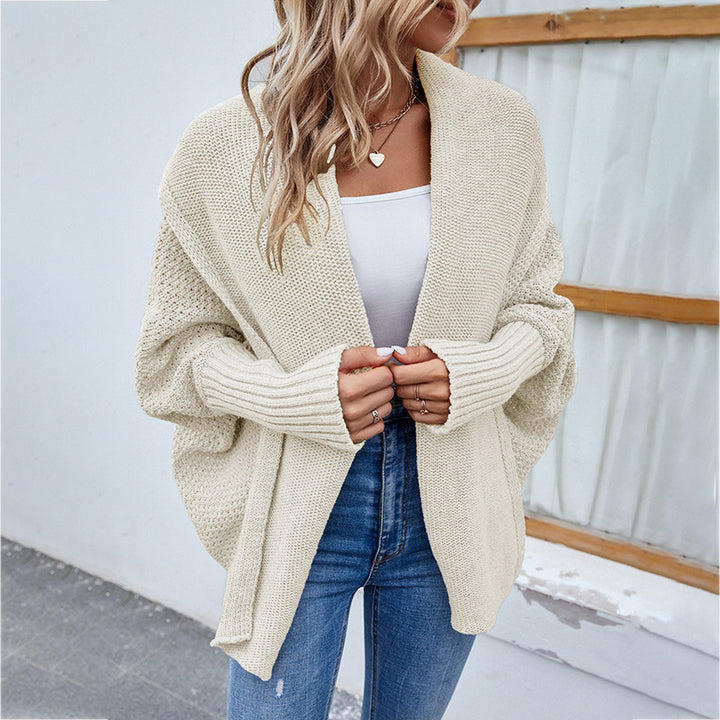 Oversized Batwing Cardigan with Wide Lapel Collar