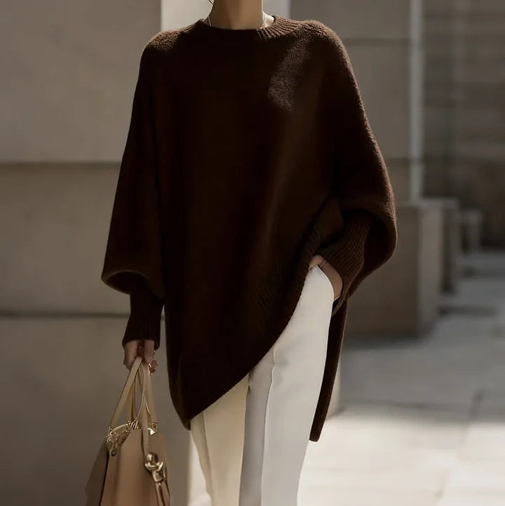 Thick Knit Crew Neck Sweater with Loose Fit