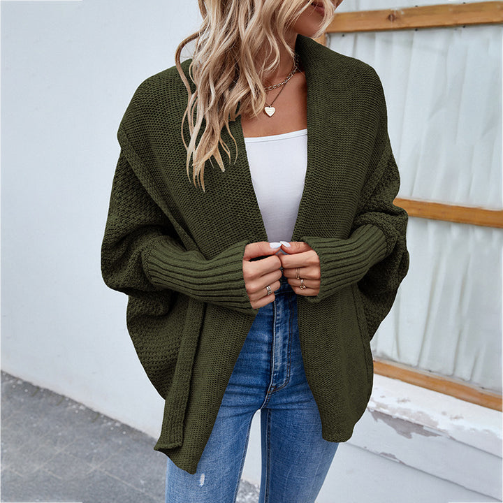 Oversized Batwing Cardigan with Wide Lapel Collar