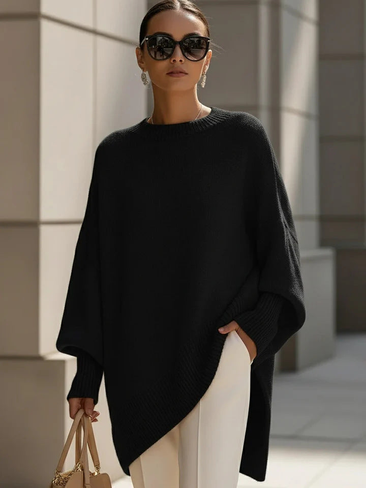 Thick Knit Crew Neck Sweater with Loose Fit