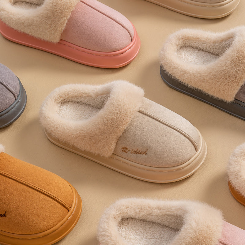 Fluffy Couples Slides – Warm Non-Slip Mules for Indoor or Outdoor