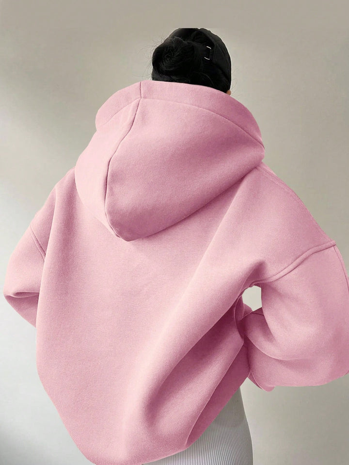 Solid Color Pullover Hoodie with Relaxed Fit in 13 Colors