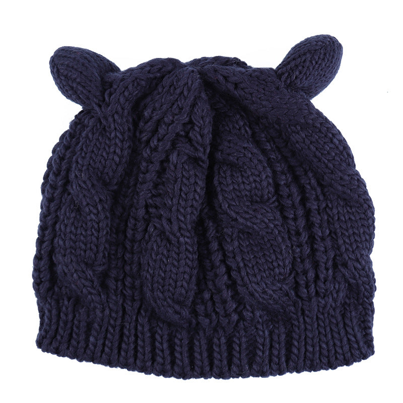 Handmade Knit Cat Ear Beanie, Cute and Warm for Winter