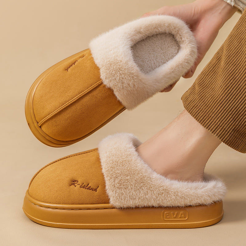 Fluffy Couples Slides – Warm Non-Slip Mules for Indoor or Outdoor