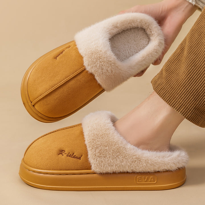 Fluffy Couples Slides – Warm Non-Slip Mules for Indoor or Outdoor
