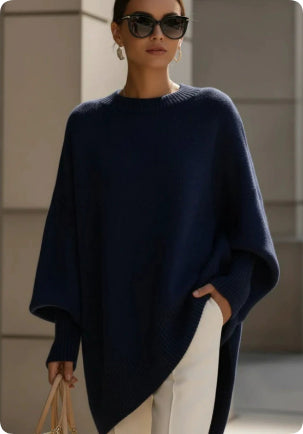 Thick Knit Crew Neck Sweater with Loose Fit