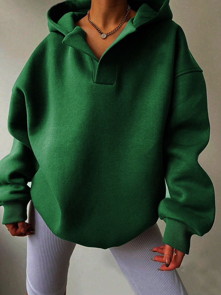 Solid Color Pullover Hoodie with Relaxed Fit in 13 Colors