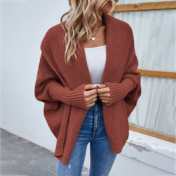 Oversized Batwing Cardigan with Wide Lapel Collar