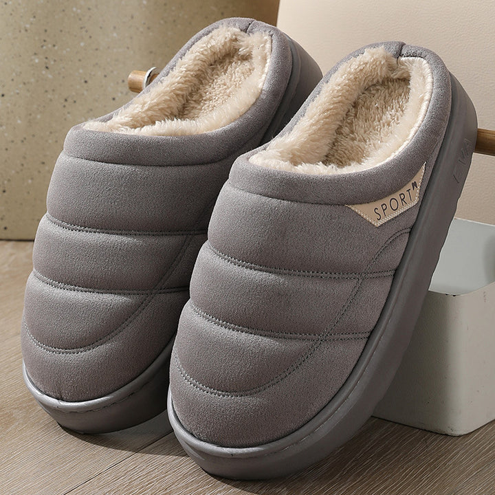 Plush House Slippers with Thick EVA Sole – Unisex Couples Pair