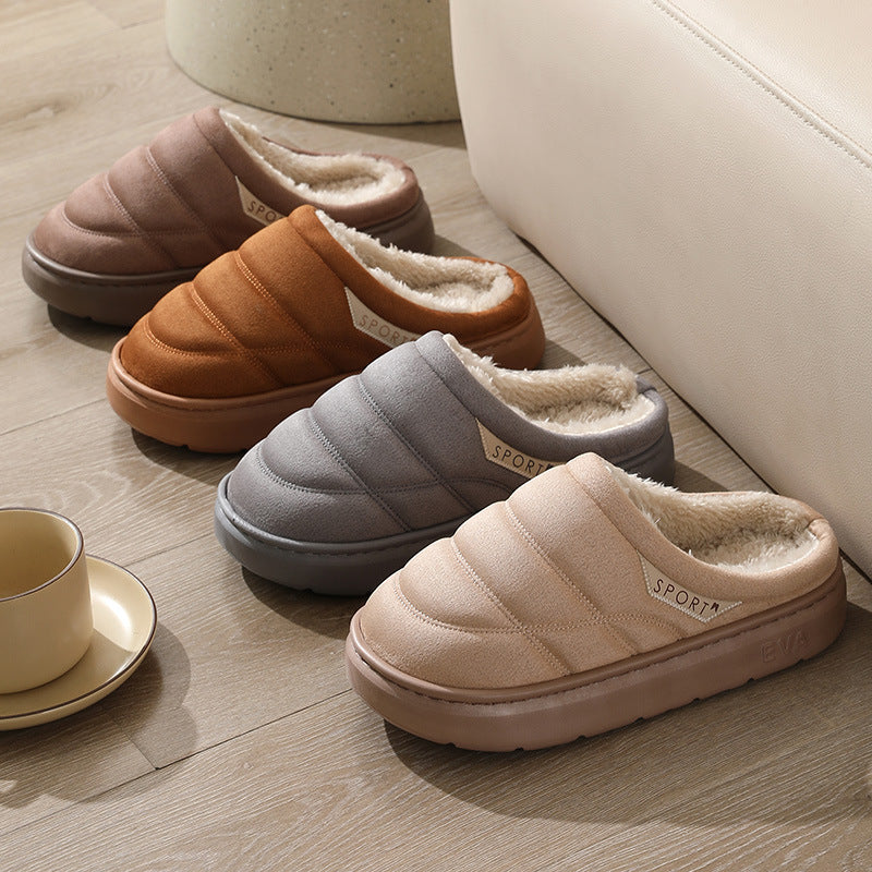Plush House Slippers with Thick EVA Sole – Unisex Couples Pair