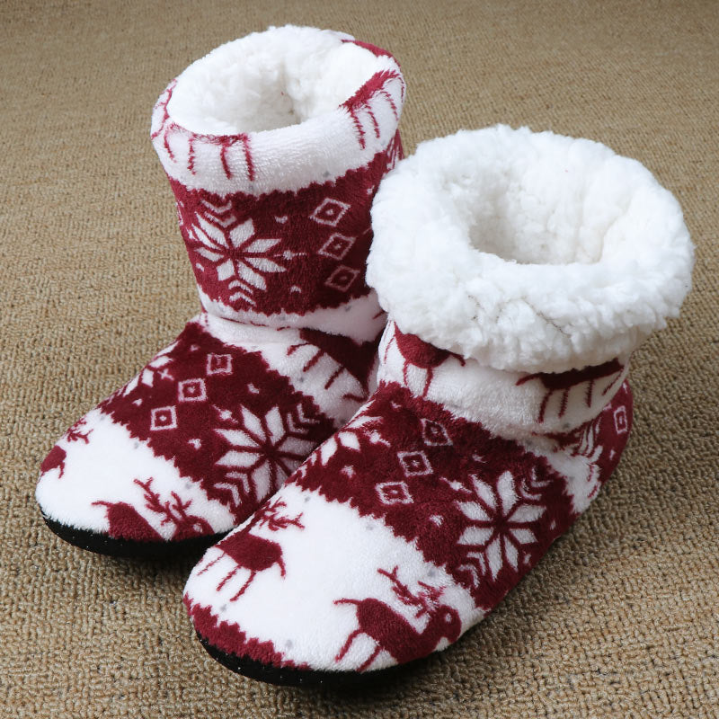 Christmas Reindeer Slipper Socks with Non-Slip Sole