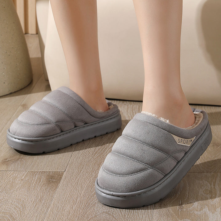 Plush House Slippers with Thick EVA Sole – Unisex Couples Pair