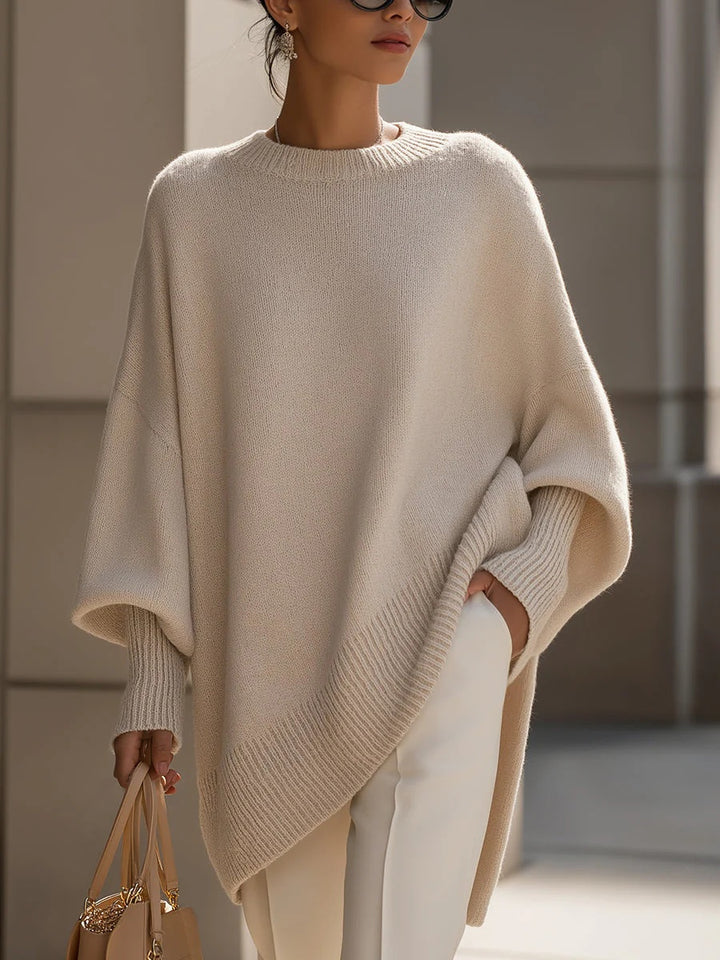 Thick Knit Crew Neck Sweater with Loose Fit