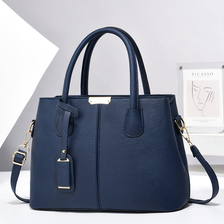 Structured vegan leather tote bag
