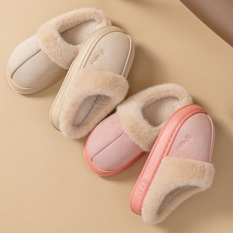 Fluffy Couples Slides – Warm Non-Slip Mules for Indoor or Outdoor
