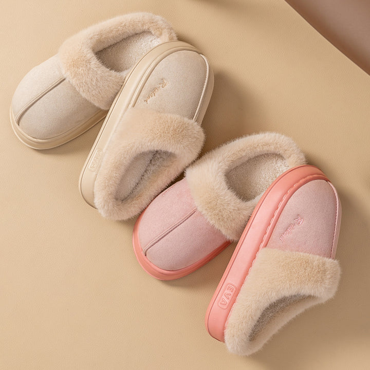 Fluffy Couples Slides – Warm Non-Slip Mules for Indoor or Outdoor