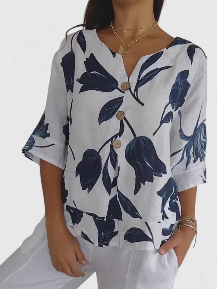 Laura | Comfortable V-Neck Blouse