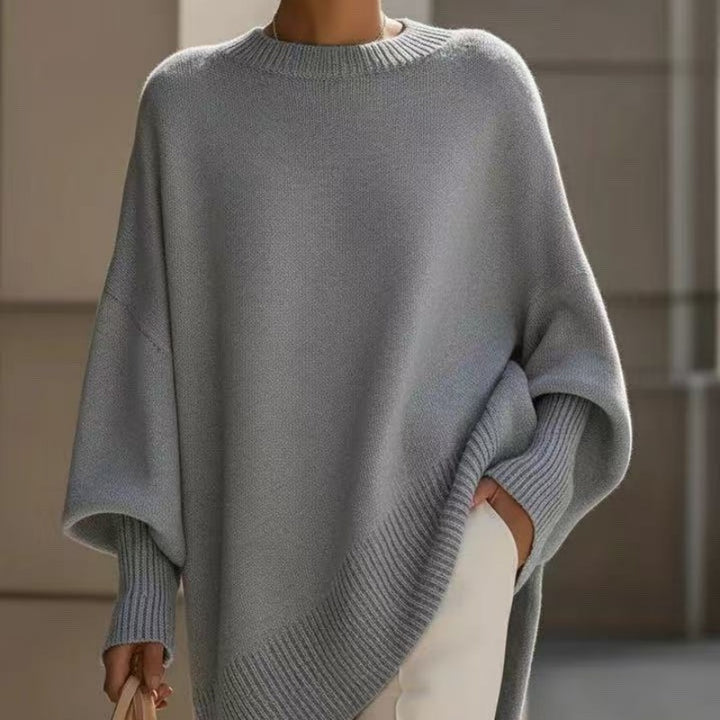 Thick Knit Crew Neck Sweater with Loose Fit