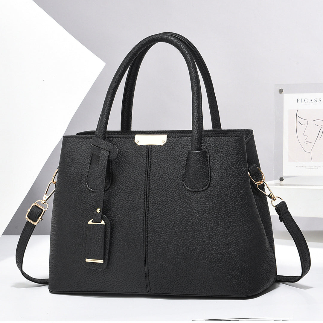 Structured vegan leather tote bag