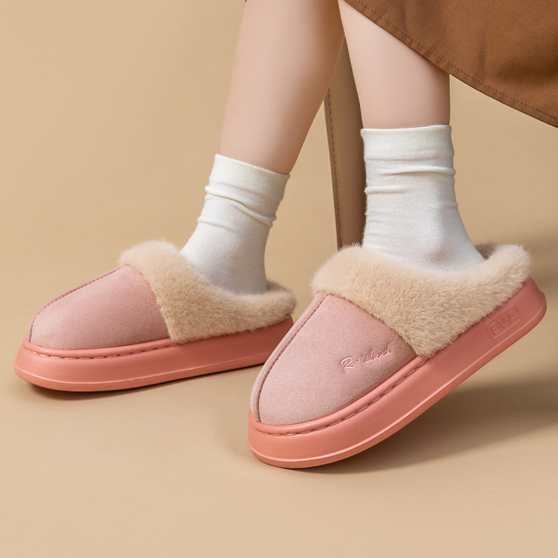 Fluffy Couples Slides – Warm Non-Slip Mules for Indoor or Outdoor