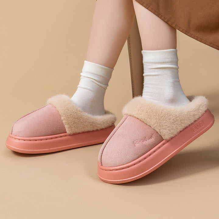 Fluffy Couples Slides – Warm Non-Slip Mules for Indoor or Outdoor
