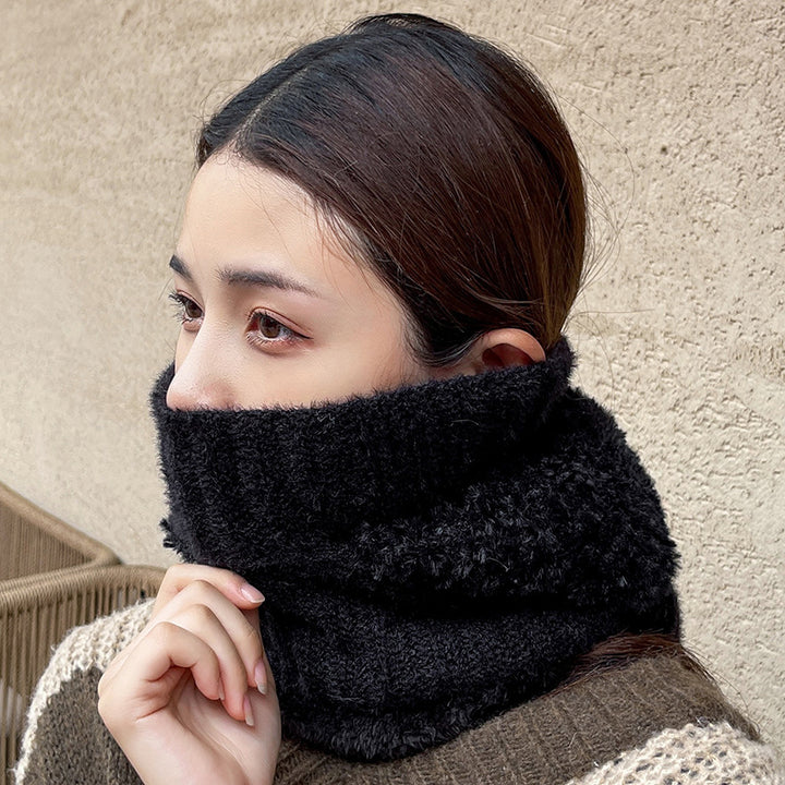 Knit Hood with Built-In Scarf, Warm and Windproof All-in-One
