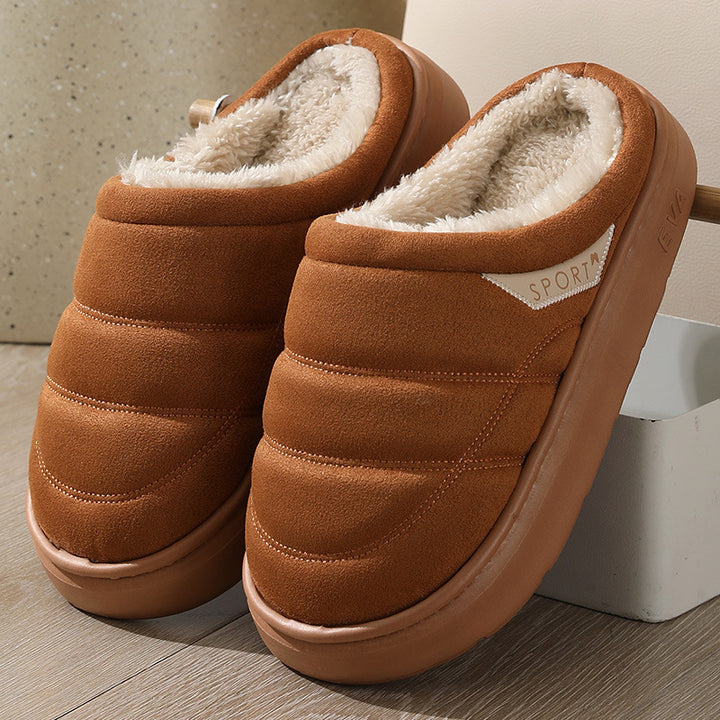 Plush House Slippers with Thick EVA Sole – Unisex Couples Pair